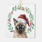 Siamese Kat Kerstthema Keramisch Ornament (Links)