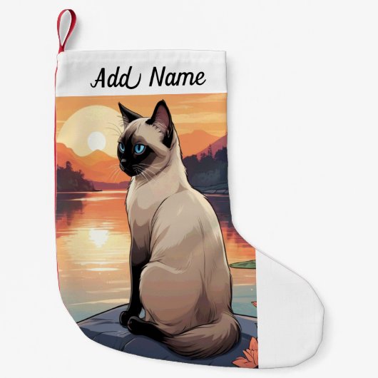 Siamese Kat Kleine Kerstsok (Voorkant)