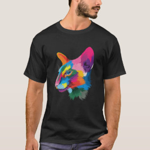 Siamese kat kleurrijk Siamese Abstract dierlijk ka T-shirt