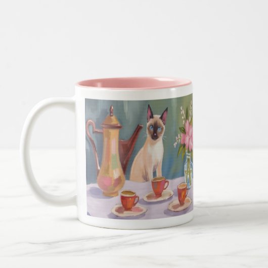 Siamese Kat Koffie of Theetijd Mok (Links)