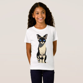 Siamese Kat Kunst Blauw-Eyed Kat Liefhebber Kinder T-shirt