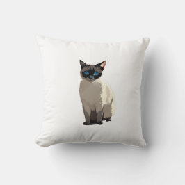 Siamese kat kunst elektrische blauw-oyed kat liefh kussen