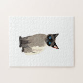 Siamese kat kunst elektrische blauw-oyed kat liefh legpuzzel (Horizontaal)