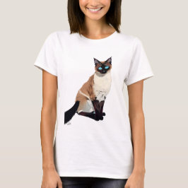 Siamese kat kunst elektrische blauw-oyed kat liefh t-shirt