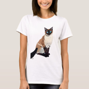 Siamese kat kunst elektrische blauw-oyed kat liefh t-shirt