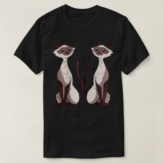 Siamese kat-kunstwerk twee Siamese kat Love Zip T-shirt (Design voorkant)