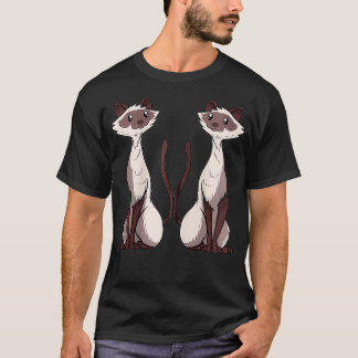 Siamese kat-kunstwerk twee Siamese kat Love Zip T-shirt