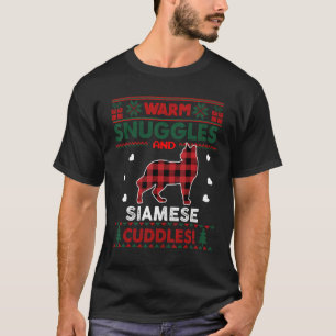 Siamese kat kutkat met lomp kerst t-shirt