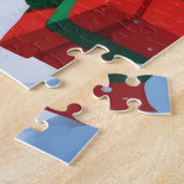 Siamese kat loopt in de sneeuw met kerst Pet Legpuzzel (Zijkant)