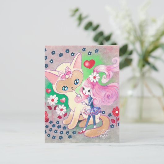 Siamese Kat Love Fun Briefkaart (Staand voorkant)