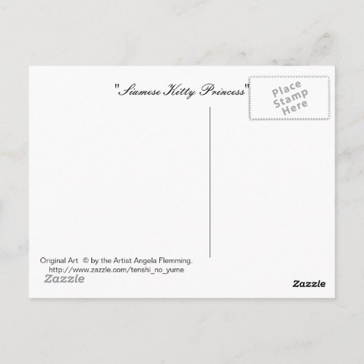Siamese Kat Love Fun Briefkaart (Achterkant)