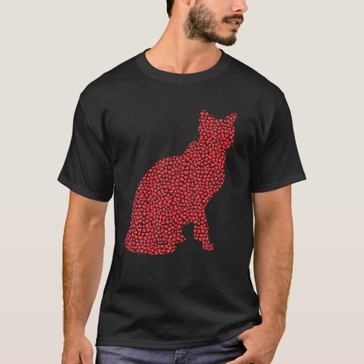 Siamese kat Lover Heart Shape Siamese Cat Valentin T-shirt (Voorkant)