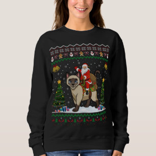 Siamese kat Lover Santa Riding Siamese Cat Ugly Ch Trui