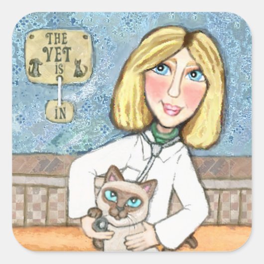 Siamese Kat Lover's Happy Veterinary Stickers (Voorkant)