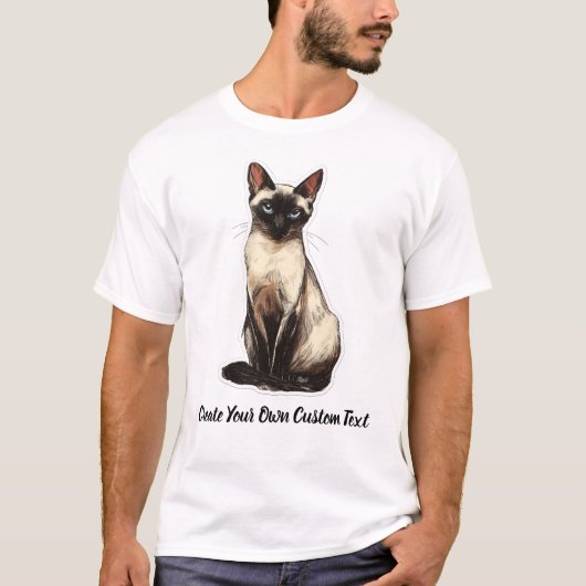Siamese Kat Maak Je Eigen Tekst  T-shirt (Voorkant)
