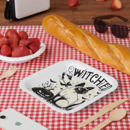 Siamese kat magie: betoverd en gratis papieren bordje