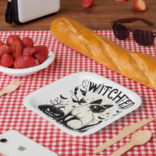 Siamese kat magie: betoverd en gratis papieren bordje (Picknick)