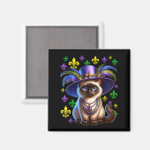Siamese Kat Mardi Gras Siamese Kat Mardi Gras Magneet (Voorkant / Achterkant)