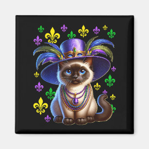Siamese Kat Mardi Gras Siamese Kat Mardi Gras Magneet