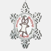 Siamese kat Merry kerst Tin Sneeuwvlok Ornament (Rechts)