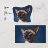 Siamese kat met blauwe ogen visitekaartje (Voorkant / Achterkant)