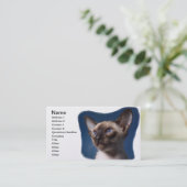 Siamese kat met blauwe ogen visitekaartje (Staand voorkant)