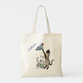 Siamese kat met blauwe vlinder, speciaal gepersona tote bag (Achterkant)