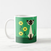 Siamese kat met bloemen koffiemok (Links)