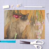 Siamese kat met bloemen ontkoppeling tissuepapier (Craft)