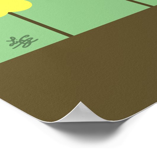 Siamese kat met bloemen poster (Hoek)