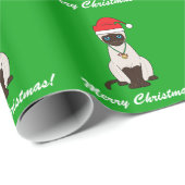 Siamese kat met Kerstmis en Santa Hat Cadeaupapier (Rol Hoek)