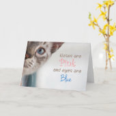 Siamese Kat met Moederdag van de Neus van Blauwe Kaart (Gele Bloem)