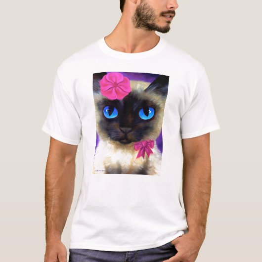 Siamese kat met ventilator T-shirt (Voorkant)