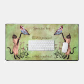 Siamese kat met vlinder gepersonaliseerd bureaumat (Keyboard & Muis)