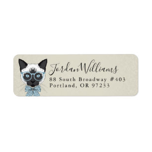 Siamese kat Mode Smart   Jouw namen toevoegen Etiket