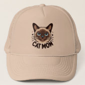 Siamese Kat Moeder Moederdag Gift voor Feline Lief Trucker Pet (Voorkant)