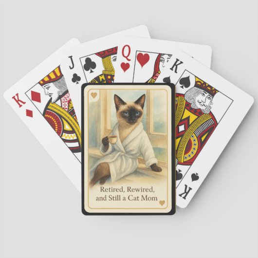 Siamese Kat Moeder pensioen Pokerkaarten (Achterkant)