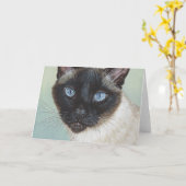 Siamese Kat Murphy Kaart (Gele Bloem)