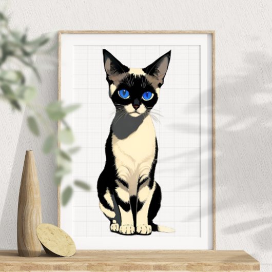 Siamese Kat Muur Art Blauw-Eyed Kat Lover Poster