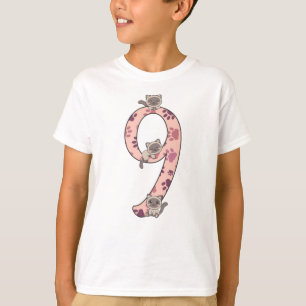 Siamese kat negende verjaardag voor kinderen met T T-shirt