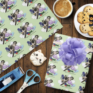 Siamese kat onheil grappig cadeaupapier