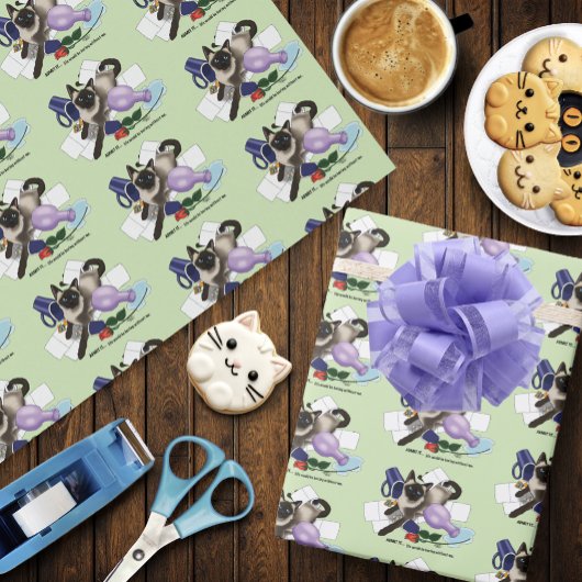 Siamese kat onheil grappig cadeaupapier