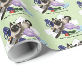 Siamese kat onheil grappig cadeaupapier (Rol Hoek)