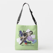 siamese kat onheil grappig crossbody tas (Achterkant)