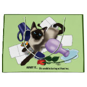 Siamese kat onheil grappig groot cadeauzakje (Voorkant)