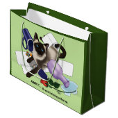 Siamese kat onheil grappig groot cadeauzakje (Voorkant Gekanteld)