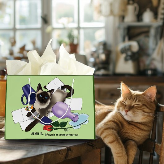 Siamese kat onheil grappig groot cadeauzakje