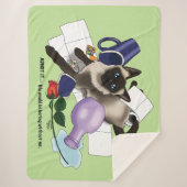 Siamese kat onheil grappig sherpa deken (Voorkant)