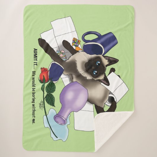 Siamese kat onheil grappig sherpa deken (Voorkant)