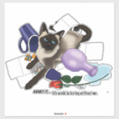 Siamese kat onheil grappig sticker (Vel)